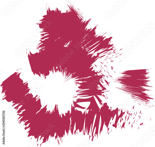 Abstract Magenta Paint Splatter Brush Stroke Texture on White Background