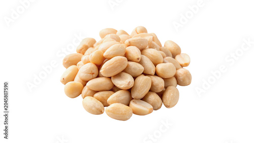Bild auf Leinwand Pile of peeled raw organic peanuts groundnuts layout isolated on transparent bac