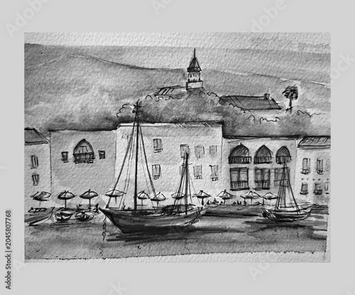 Hand painting watercolor art of watercolor illustration.
