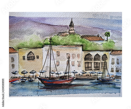 Hand painting watercolor art of watercolor illustration.
