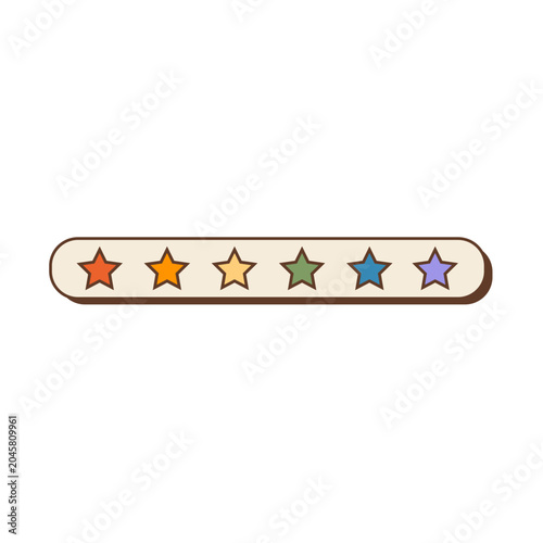 Valokuva Retro Y2K computer rating bar with rainbow pride stars isolated on white
