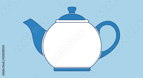 Blue Teapot with White Interior.