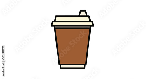 Brown Disposable Coffee Cup.