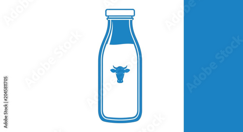 Glass bottle with milk logo.