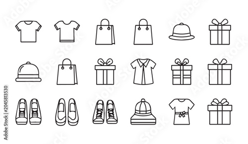 Various fashion accessories and gifts neatly arranged in a grid on a white background