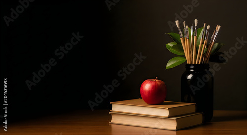 still life with books