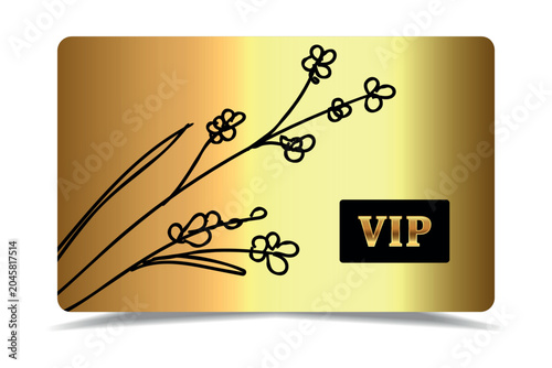 Canvas-taulu Vip card with crayon flower