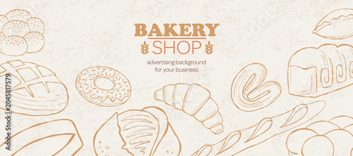 Canvas-taulu Background for bakery or pastry shop
