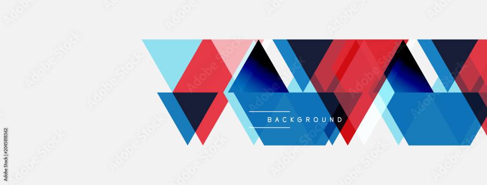 Fototapeta premium Abstract geometric shapes, triangles, vibrant colors. Modern design element for backgrounds, banners, presentations. Clean, minimalist style.