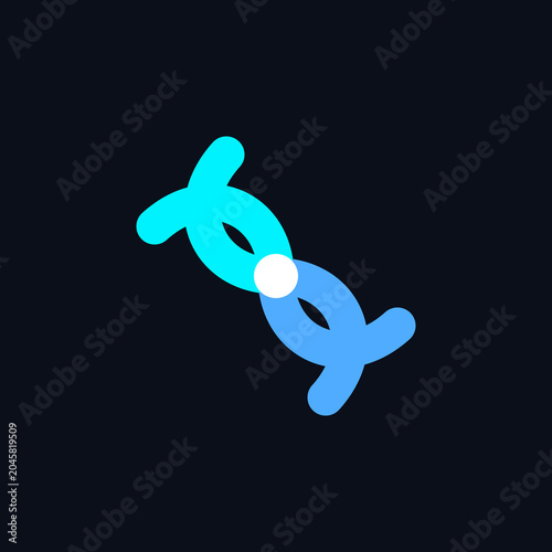 Vászonkép DNA, double helix, genetic code, molecular structure, blue and teal