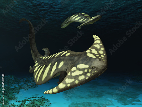 Prähistorisches Amphibium Diplocaulus
