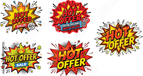 Explosive Sale Announcement Banners with Fiery Red and Yellow Burst Effects