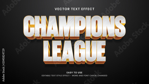 Foto champions legue editable text effect 3d vector