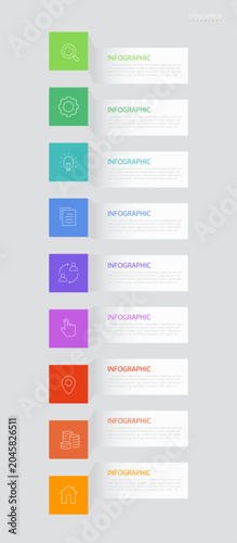 Foto Infographic 9 options design elements for your business data