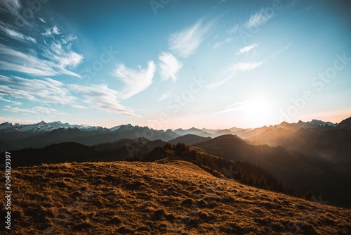 sunset in the mountains
