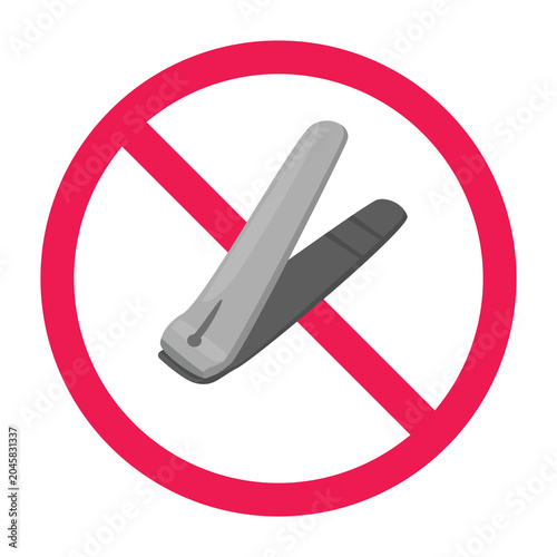 Foto No nail clipper sign, do not use nail clipper symbol, nail trimming prohibited i