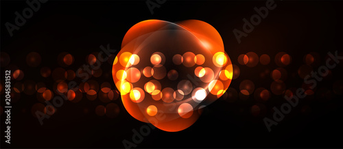 Bild auf Leinwand Bright orange form dominates dark background