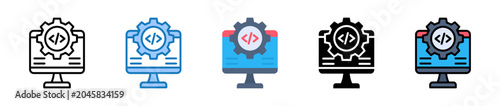 Foto Web Development multiple style icons set design vector illustration