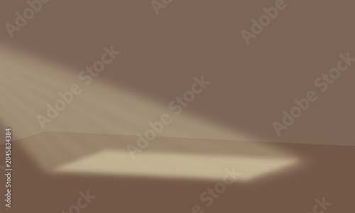 Obraz na płótnie Isolated window sunlight, indoor sunlight on a beige-brown background
