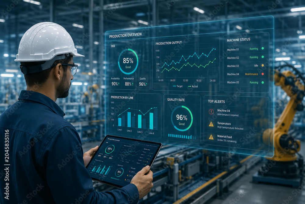 Smart Factory Digital Twin Dashboard for Industrial Production Monitoring
