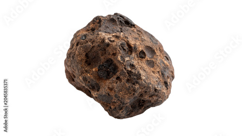 Canvastavla Raw natural iron pyrite mineral crystal stone nugget isolated on transparent bac