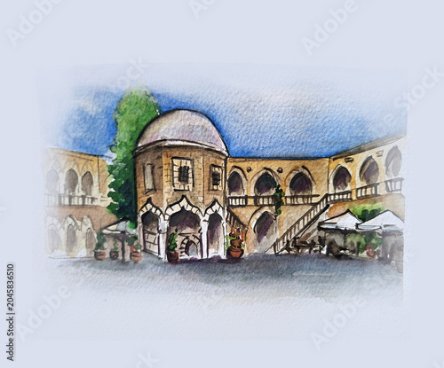 Hand painting watercolor art of watercolor illustration.