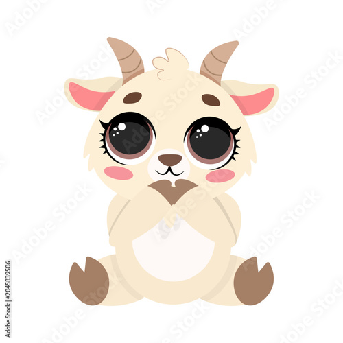 Foto Cute baby goat character