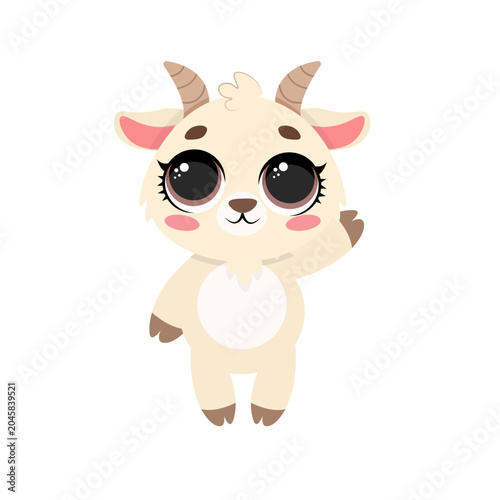 Fotografie Cute baby goat character