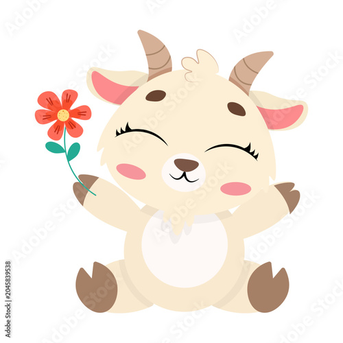 Foto Cute baby goat character