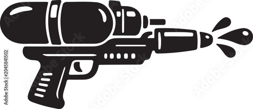 Konstfotografi Water play toy blaster icon in vector style, fun outdoor summer game symbol for