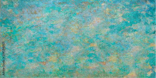Canvastavla Abstract Teal and Gold Texture: A captivating abstract piece featuring a rich tapestry of teal, turquoise, and golden hues, creating a textured, painterly effect