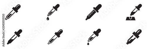 Fényképezés Pipette and dropper icon set