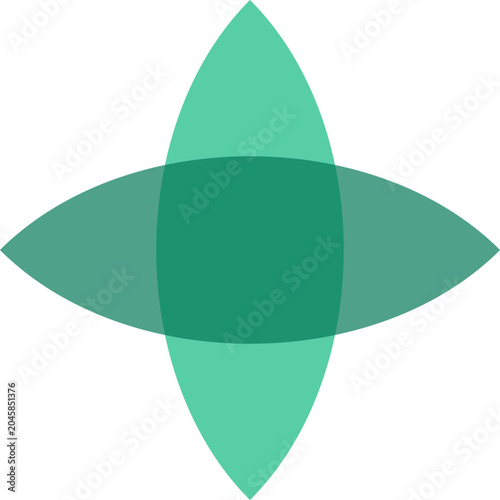 Geometric shapes, green abstract design, vector graphic, modern minimalist art