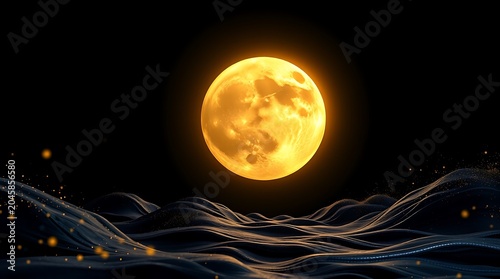 Luxury Golden Moon Presentation Backdrop