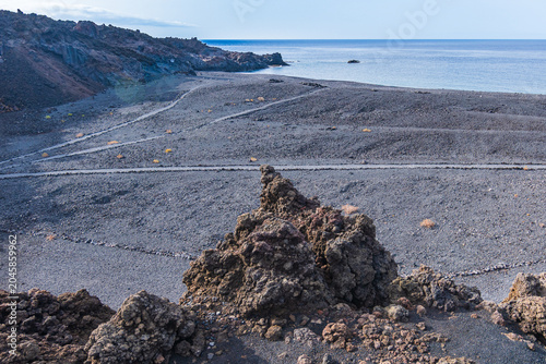 Landscape of Echentive Beach (La Palma, Spain)