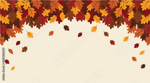 October month autumnal leaves border and falling foliage frame design
