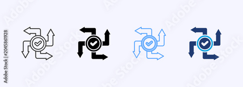 Schilderij op canvas Guidance Icon Set Multiple Style Collection Vector Illustration