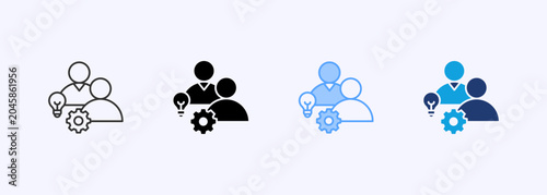Obraz na płótnie Coaching Icon Set Multiple Style Collection Vector Illustration