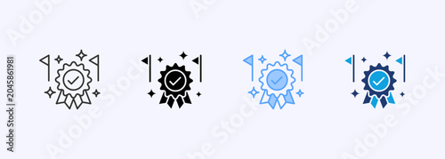Foto Success Icon Set Multiple Style Collection Vector Illustration