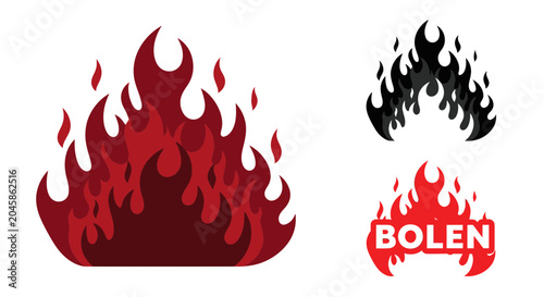 Tableau sur toile Flame Icon Fire Symbol Graphic.
