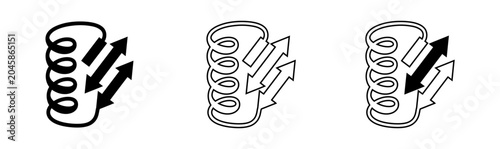 Bild auf Leinwand Vector illustration of three black line art icons depicting audio equalization w
