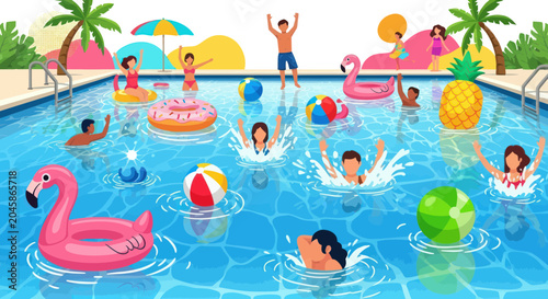 фотографія People swimming in a pool.