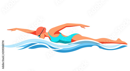 Fotografija Woman swimming in the water fast.