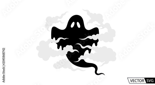 Bild auf Leinwand Black ghost silhouette floating eerie.