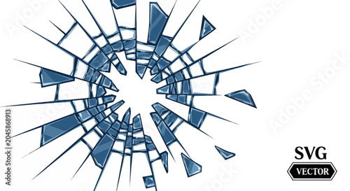 Bild auf Leinwand Shattered Glass Vector Graphic Illustration.