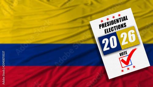Tableau sur toile Colombia presidential elections with flag in the background