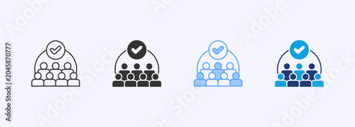 Organization Icon Set Multiple Style Collection Illustration