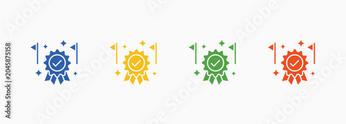 Foto Success Icon Set Color Multiple Style Collection Vector Illustration