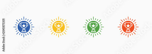 Foto Achievement Icon Set Color Multiple Style Collection Vector Illustration