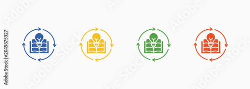 Foto Learning Icon Set Color Multiple Style Collection Vector Illustration